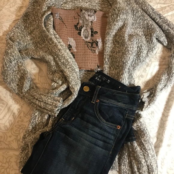 Dynamite Pink and Gray Rose Tube Top - Picture 2 of 7